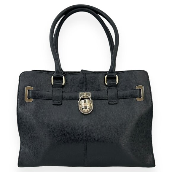 NWT Calvin Klein Modena Black Pebbled Leather Crossbody Bag Handbag Tote Bag - Picture 1 of 12